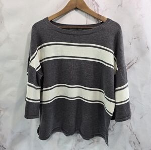 Anthropologie Top Women Small White Striped Sunday In Brooklyn Drop Shoulder